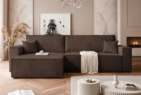 Rohové sedacie súpravy Elvisia Rozkladacia sedacia súprava PARIS XL | univerzálna Farba: Poso 06