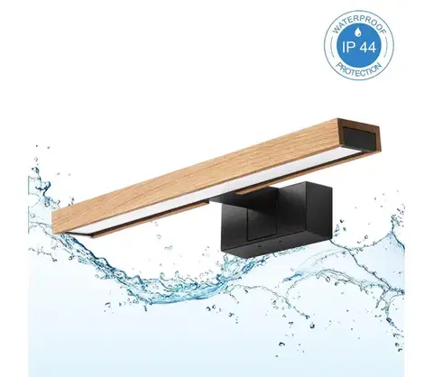 Kúpeľňové zrkadlá BRILAGI - LED kúpeľňové osvetlenie zrkadla 3v1 WOODY MIRROR LED/8W/230V IP44 čierna/dub 8590828018162