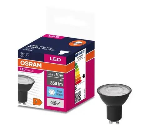 Žiarovky LED Žiarovka VALUE PAR16 GU10/4,5W/230V 6500K 36° čierna - Osram 4058075766396