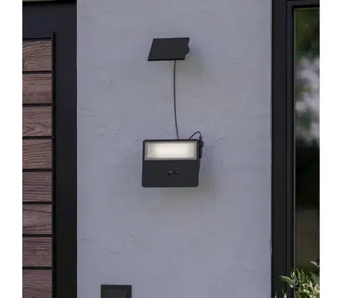 Svietidlá Eglo 901085-LED Solárne nástenné svietidlo PANETTIERI LED/6,7W/3,7 1200mAh IP44 čierna 901085