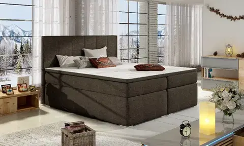 Postele ArtElta Manželská posteľ BOLERO Boxspring | 180 x 200 cm Bolero rozmer: 180x200 cm, Bolero farba: Sawana 26