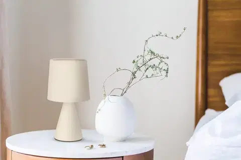 Stolové lampy SATTI béžová keramická stolová lampa s tienidlom E14 1x40W klasická elegantná dekoratívna do obývačky, spálne, kancelárie