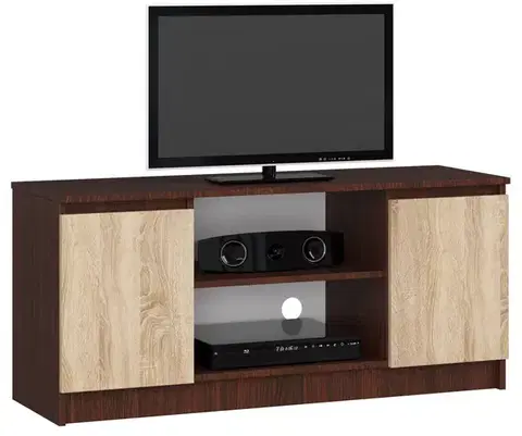 TV stolíky Moderný TV stolík ROMANA120, wenge / dub Sonoma