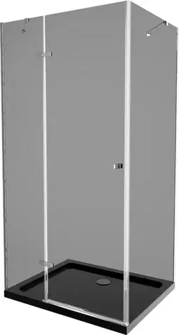 Vane MEXEN/S - Roma sprchovací kút 90x100, grafit, chróm + čierna vanička so sifónom 854-090-100-01-40-4070