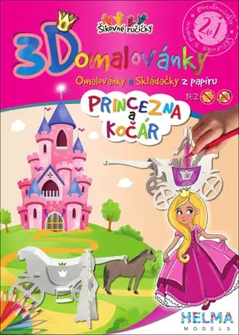 Pre deti a mládež - ostatné 3D omalovánky Princezna a kočár