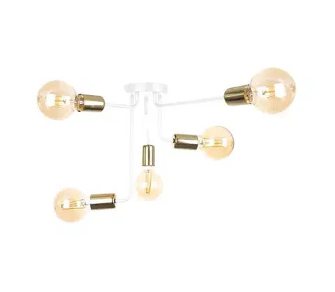 Svietidlá Keter Lighting Prisadený luster NIXO 5xE27/60W/230V biela/zlatá 1156/22