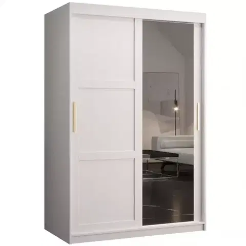Šatníkové skrine Skriňa Amiro 2 120 biely/biely