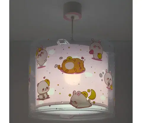Svietidlá Dalber 41762S - Detský luster KAWAII FRIENDS 1xE27/15W/230V ružový 41762MS