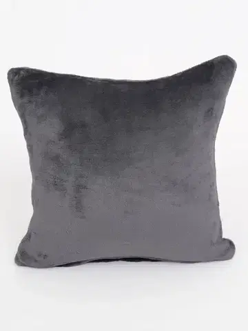 Dekoračné obliečky MKLozkoviny.sk Obliečka na vankúš mikroplyš 40 × 40 cm –  Laura tmavo šedá-  -