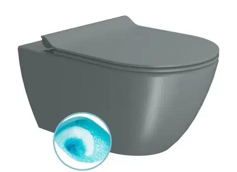 Záchody GSI - PURA závesná WC misa, Swirlflush, 36x55cm, agave dual-mat 881504
