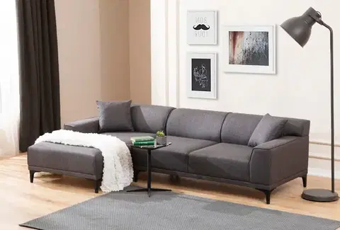 Sedacie súpravy Rohová sedacia súprava / Rohová pohovka Petra L Corner - Anthracite