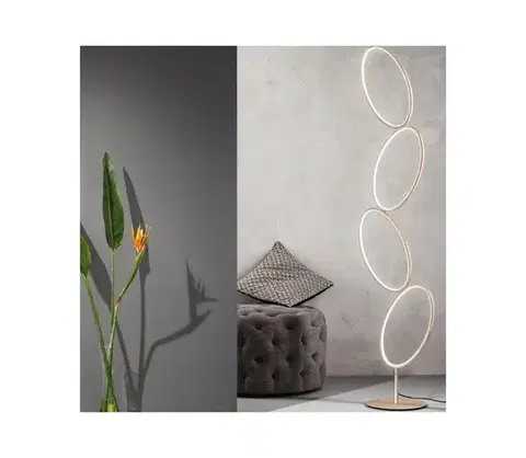 Lampy Ondaluce - LED stmievateľná stojacia lampa RICE LED/38W/230V 166 cm zlatá PT.RICE/ORO
