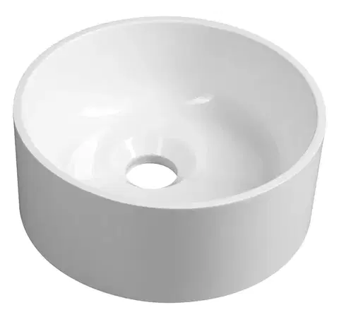 Sanitárna keramika SAPHO - SANNA guľaté umývátko na dosku pr.25cm, liaty mramor, biela SA250
