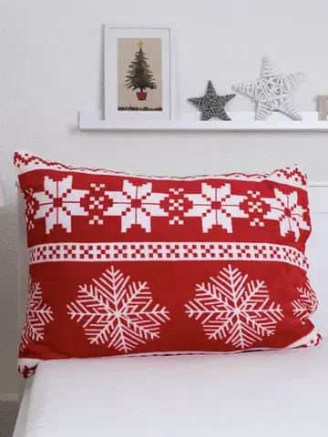 Dekoračné obliečky MKLozkoviny.sk Obliečka na vankúš mikroplyš 70 × 90 cm – Vianoce červené-  -