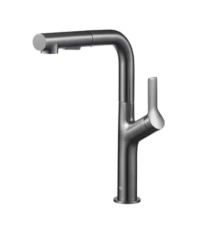 Kúpeľňové batérie KFA - Batéria Duero design, kuchynská, stojaca, s vyberateľnou a otočnou výtokovou armatúrou, PVD gunmetal šedá 6623-220-61