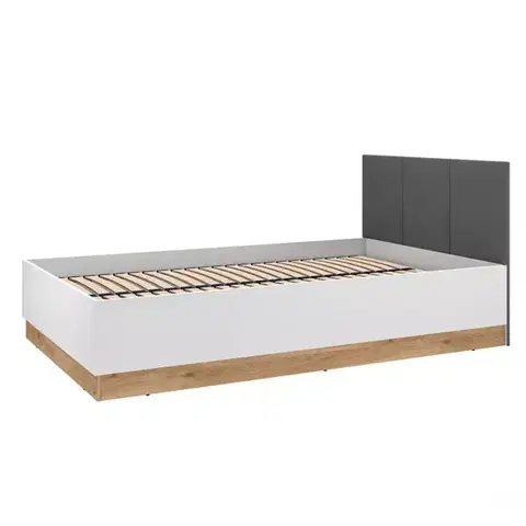 Dvojlôžkové postele Posteľ Torino 120+Rošt Flx 1202 biela/dub castello/grafit