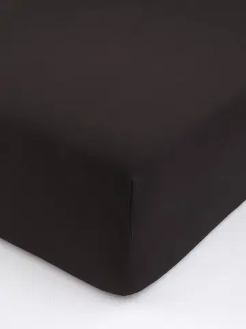 Plachty MKLozkoviny.sk Jersey prostěradlo s elastanem 120 × 200 cm – tmavě hnědé