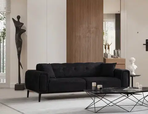 Pohovky a gauče Trojmiestna rozkladacia pohovka Athena 3 Seater - Black