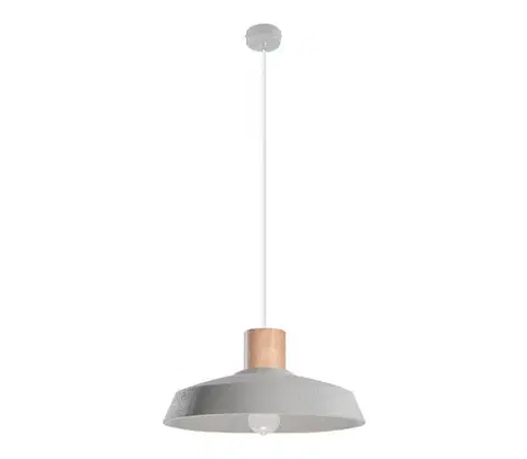 Svietidlá  SL.0282 - Luster na lanku AFRA 1xE27/60W/230V šedá/prírodné drevo SL.0282