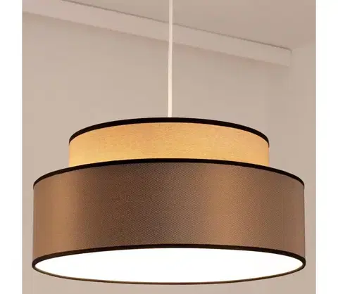 Svietidlá  Luster na lanku GRACE 1xE27/60W/230V pr. 40 cm béžová/hnedá 0283