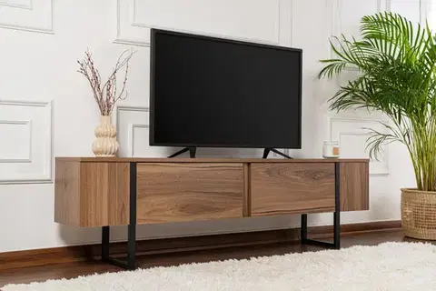 TV stolíky ETERNITY TV stolík na nožičkách, orech Venezia / čierna