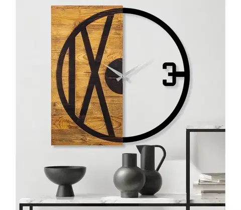 Predlžovacie káble  Nástenné hodiny 58x58 cm 1xAA drevo/kov 539TNL1124