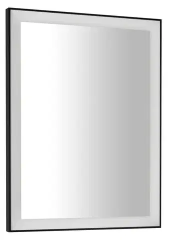 Kúpeľňové zrkadlá SAPHO - GANO zrkadlo s LED osvetlením v ráme 60x80cm, čierna LG260