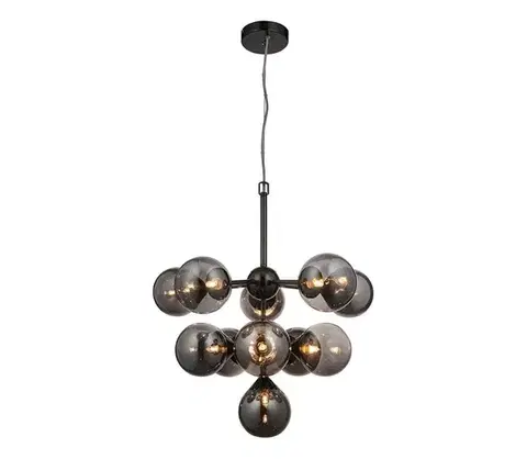 Svietidlá Endon 101147 - Závesný luster na lanku OSCAR 11xG9/18W/230V čierna/dymová 101147
