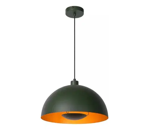 Svietidlá Lucide 45496/01/33 - Luster na lanku SIEMON 1xE27/40W/230V zelená 45496/01/33