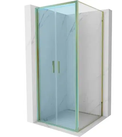 Sprchovacie kúty MEXEN - Bočná stena pre Exo 100x200 6mm zlato, transparent 810-100-000-50-00