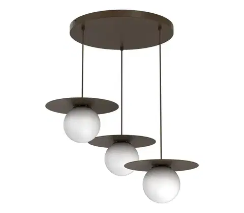Svietidlá  Závesné svietidlo na lankách FLAT 3xE27/15W/230V hnedé 9569