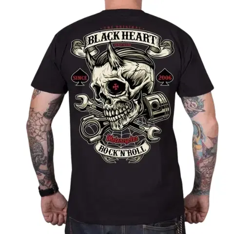 Pánske tričká Tričko BLACK HEART Liberty čierna - L