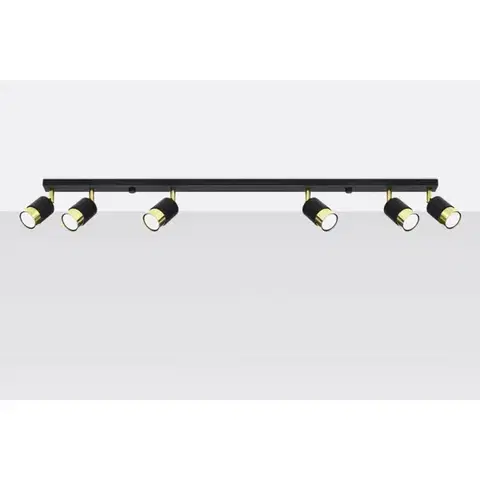 Lampy do obývačky Stropné bodové svietidlo  Nero 6 A-1073 čierna/zlatá