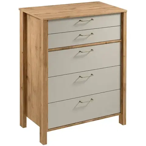 Komody do spálne Komoda Indygo K5S dub wotan-beige