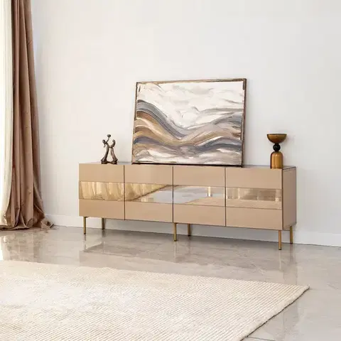 TV stolíky TV stolík Leon - Bronze, Gold