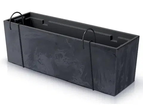 Kvetináče a truhlíky NABBI DUC600EW plastový balkónový kvetináč 58 cm antracit