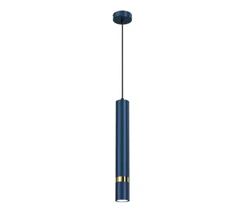 Svietidlá  Závesný luster na lanku JOKER 1xGU10/25W/230V modrá/zlatá MLP7725