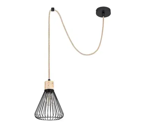 Svietidlá Rabalux 3148 - Luster na lanku FARFALLE 1xE27/40W/230V čierna/buk 3148