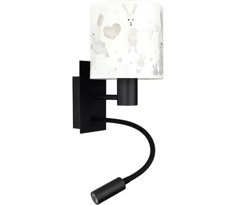 Svietidlá BRILAGI - LED flexibilná lampa BOBO 1xE27/25W/230V + LED/3W čierna/biela/zajačiky BG1558+BG5584