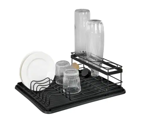 Kuchynské potreby WENKO 54798100 - Odkvapkávač na riad AMY 42,5x31,5 cm čierny 54798100