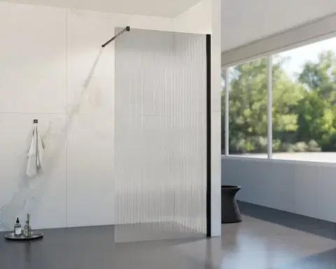 Sprchovacie kúty HOPA - Walk-in sprchovací kút LAGOS BLACK NEW 200 - Farba rámu - Čierna, Rozmer A - 120, Rozmer C - 200, Výplň - Vrúbkované bezpečnostné sklo - 8 mm BCLAGO12MBPN2