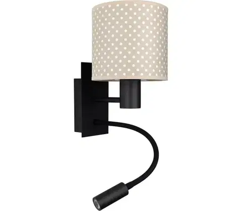 Svietidlá BRILAGI - LED Flex. lampa BOBO 1xE27/25W/230V + LED/3W čierna/béžová/bodky BG1558+BG5581