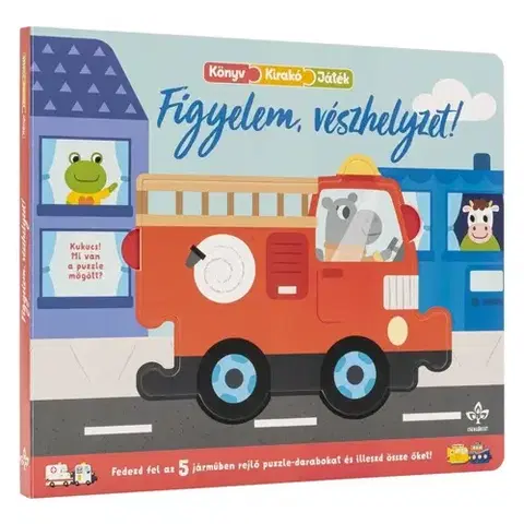 Leporelá, krabičky, puzzle knihy Figyelem, vészhelyzet! – Fedezd fel az 5 járműben rejlő puzzle-darabokat és illeszd össze őket!