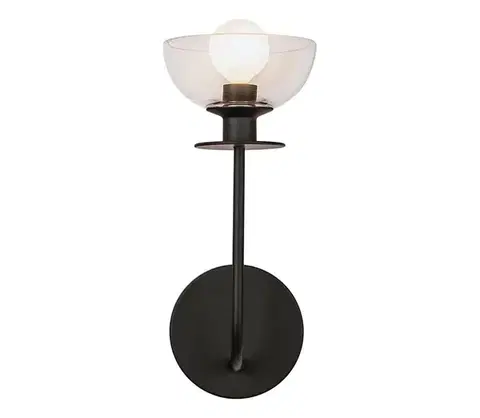 Svietidlá Elstead Alora Mood ALM-SYLVIA-1WB-BK-CL - Nástenná lampa SYLVIA 1xE14/40W/230V čierna ALM-SYLVIA-1WB-BK-CL