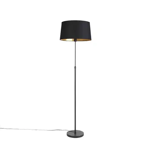 Stojace lampy Stojaca lampa čierna s čiernym tienidlom 45 cm nastaviteľná - Parte