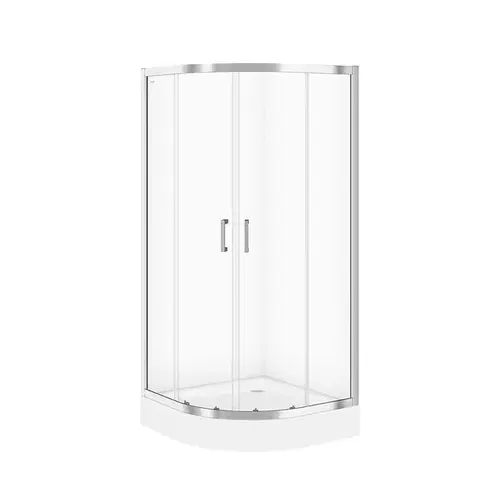Sprchovacie kúty CERSANIT - Sprchovací kút BASIC štvrťkruh 90x185, posuv, číre sklo S158-005