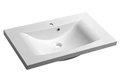 Sanitárna keramika SAPHO - LUCIOLA umývadlo 80x48cm, liaty mramor, biela 50081