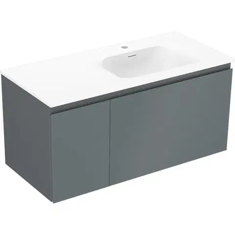 Kúpeľňový nábytok MEXEN/S - Orio kúpeľňová skrinka 100 cm s umývadlom Vela pravá, 1S, 1D, grafit mat/biela mat 91A13-10047-3-BBFF66-W23P01