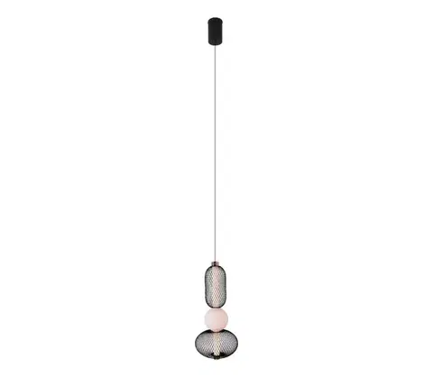 Svietidlá MAXLIGHT P0591 - LED Luster na lanku BORA LED/10W/230V pr. 22 cm biela/čierna P0591