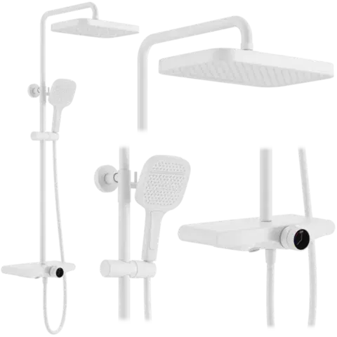 Kúpeľňové batérie REA REA - Sprchový set Bari White REA-P0895